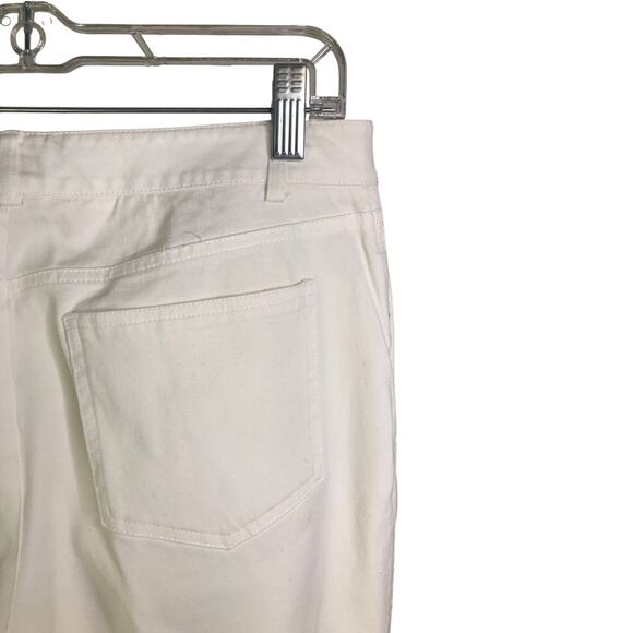 Peace Of Cloth Pants Womens Size 8 White Stretch Straight Cut Flat Front - Picture 4 of 7